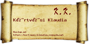 Körtvési Klaudia névjegykártya