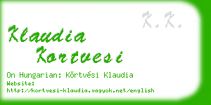 klaudia kortvesi business card