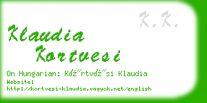 klaudia kortvesi business card